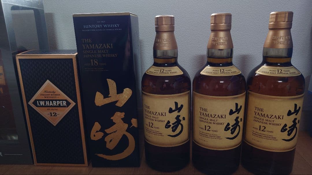 未開栓：山崎18年・12年・IWハーパー12年・REVOLUCION計6本セット