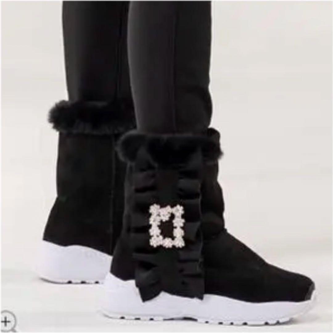 &LOVE 厚底 ビジュー もこもこ スニーカーブーツ　ゴージャス　L
