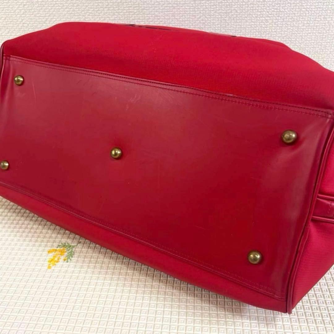 【美品】 BURBERRY GOLF ボストンバッグ 赤✕チェックバーバリー