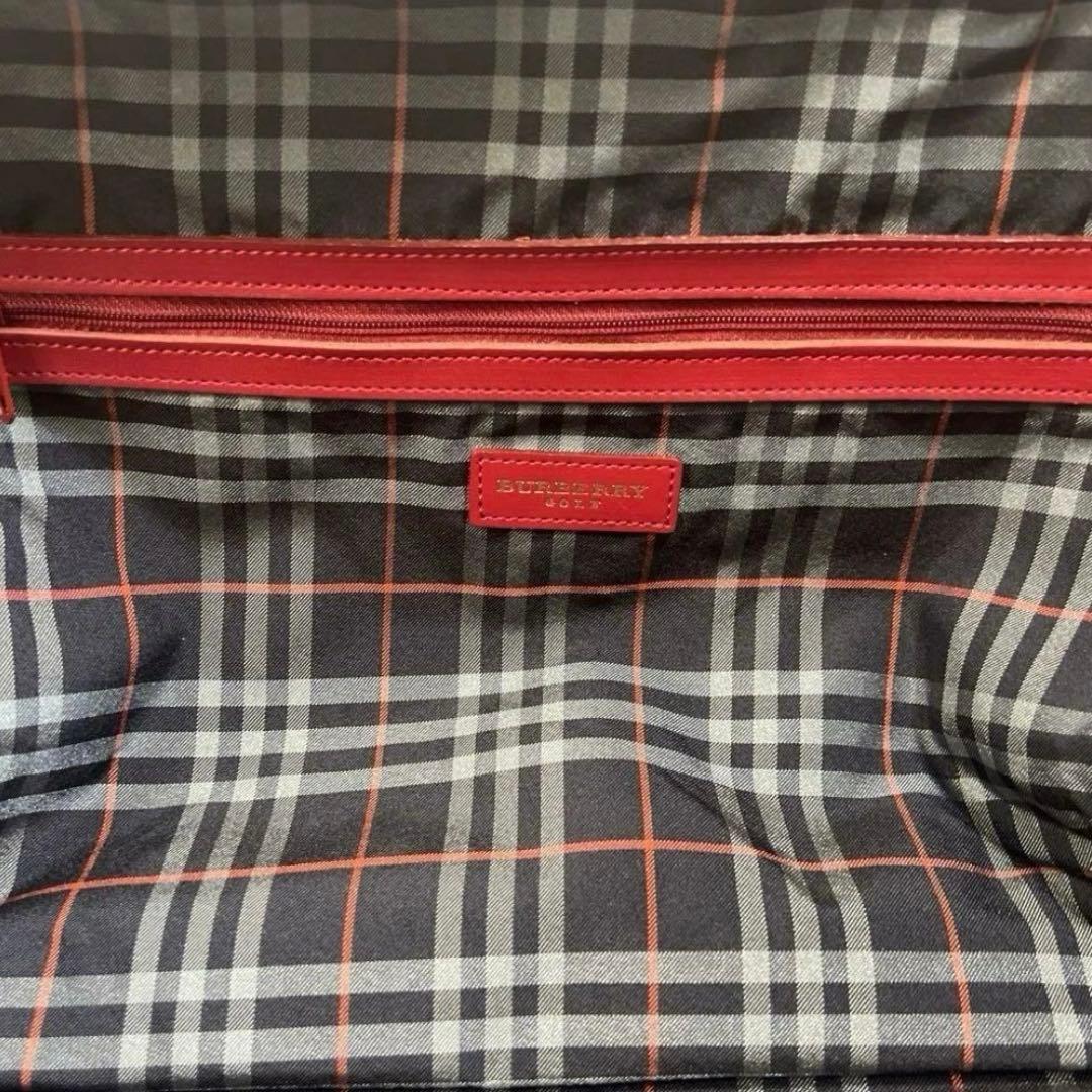 【美品】 BURBERRY GOLF ボストンバッグ 赤✕チェックバーバリー