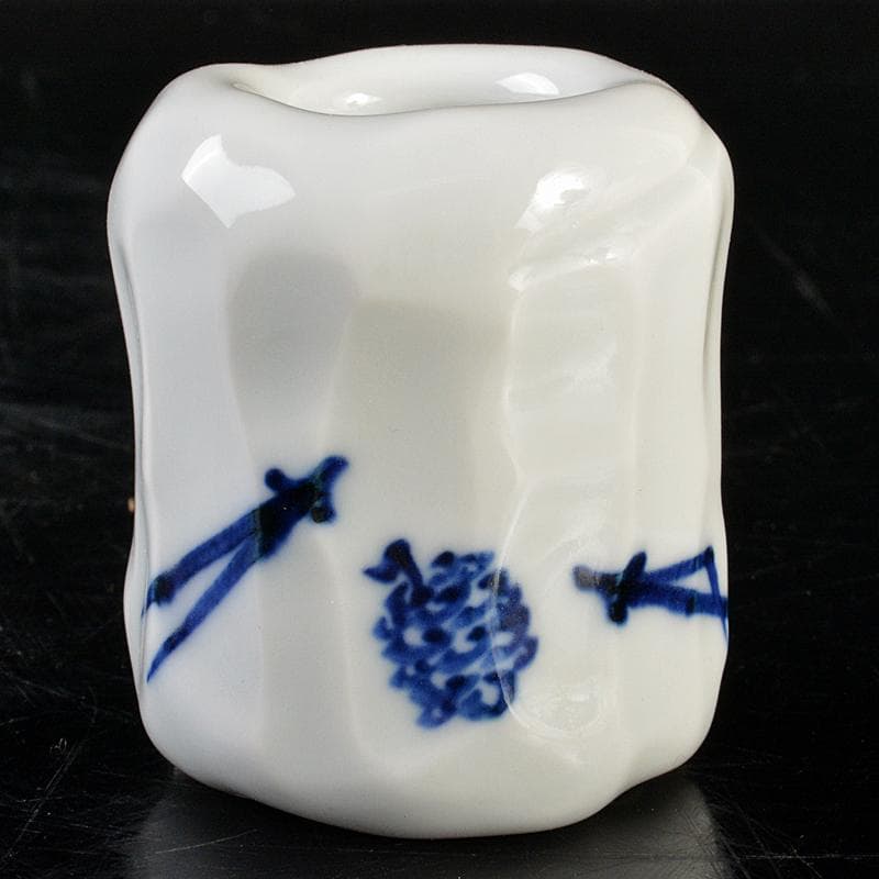 茶道具　真葛焼　宮川香斎作　染付　松毬の絵　共箱　V　R5739