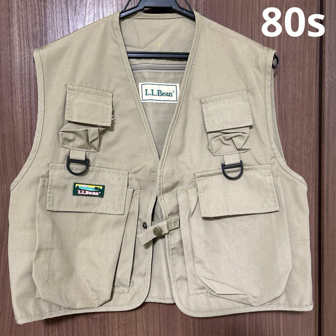 【ヴィンテージ】80s L.L.Bean ベージュ フィッシングドアベスト　古着