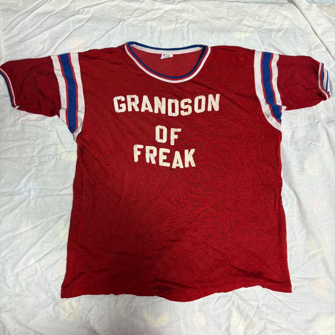 60s ビンテージ　レーヨン　フットボールTシャツ　両面プリント　USA