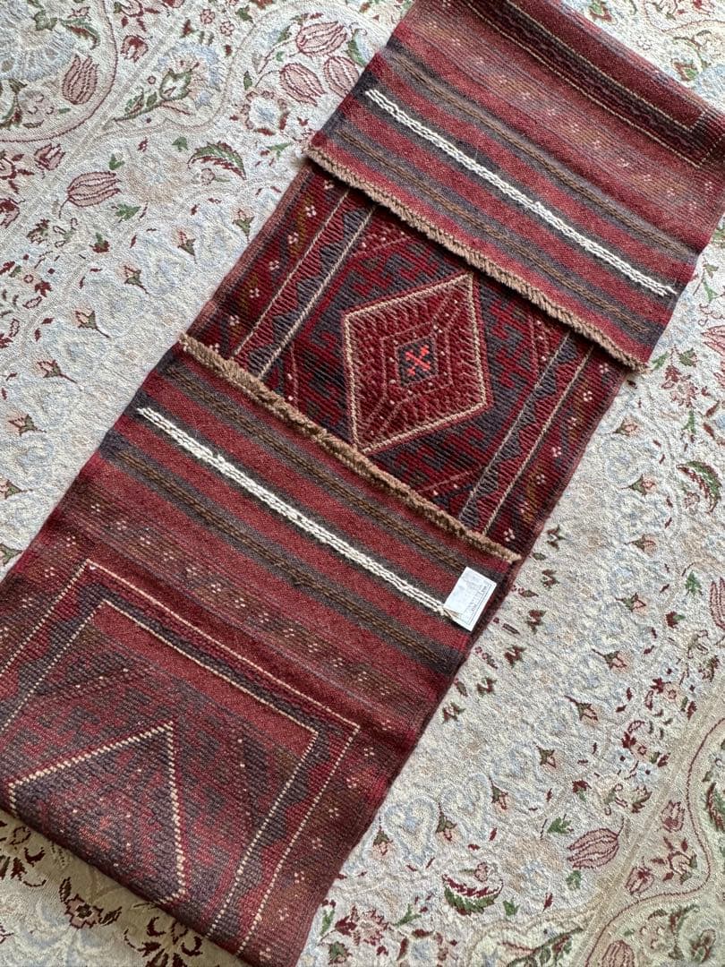 ペルシャ タフタン手作りラグ ランナー 56cm X 240cm