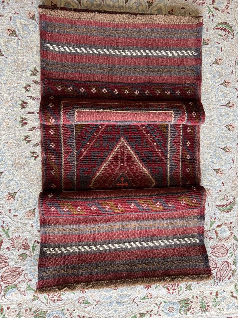 ペルシャ タフタン手作りラグ ランナー 56cm X 240cm