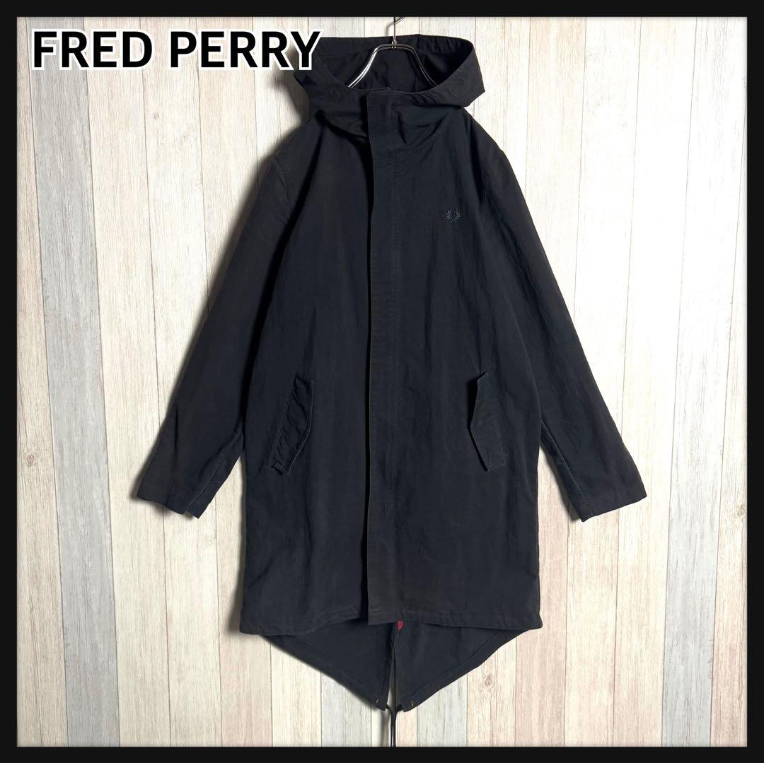 3273【人気・美品】フレッドペリー ワンポイント刺繍ロゴ モッズコート