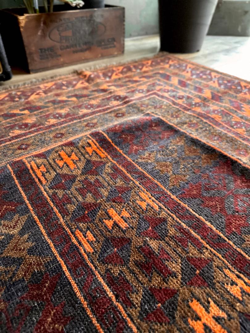トライバルラグ　ヴィンテージラグ　アフガンラグ　トルクメン　アリホジャ　美品