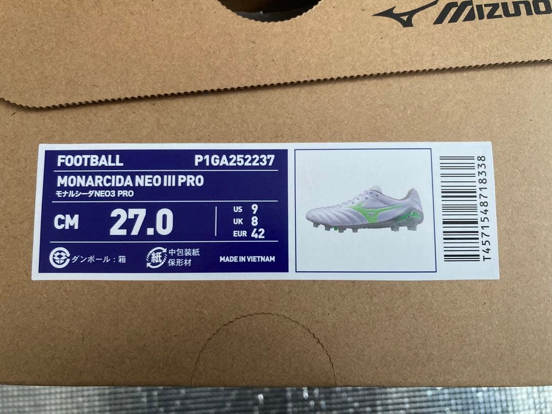 新品未使用 Mizuno モナルシーダ NEO 3 PRO 27.0cm US9