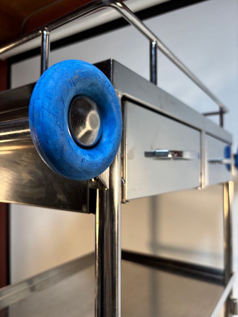 ヒラタニ 回診車 ステンレスワゴン 2段 両開引出し2杯 自在キャスター