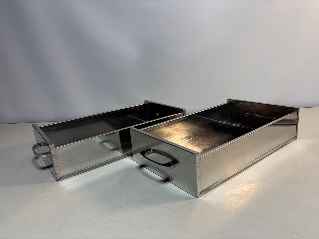 ヒラタニ 回診車 ステンレスワゴン 2段 両開引出し2杯 自在キャスター