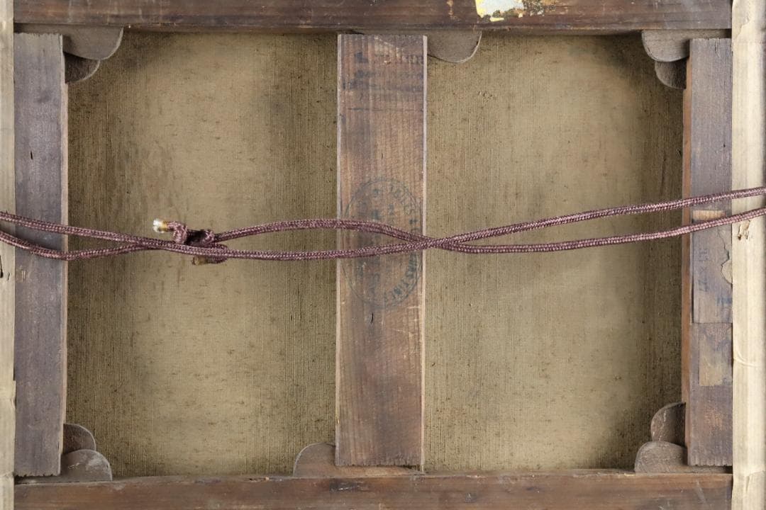 真作保証 19世紀 古画 「3匹の猫」 油彩4号 希少な動物画