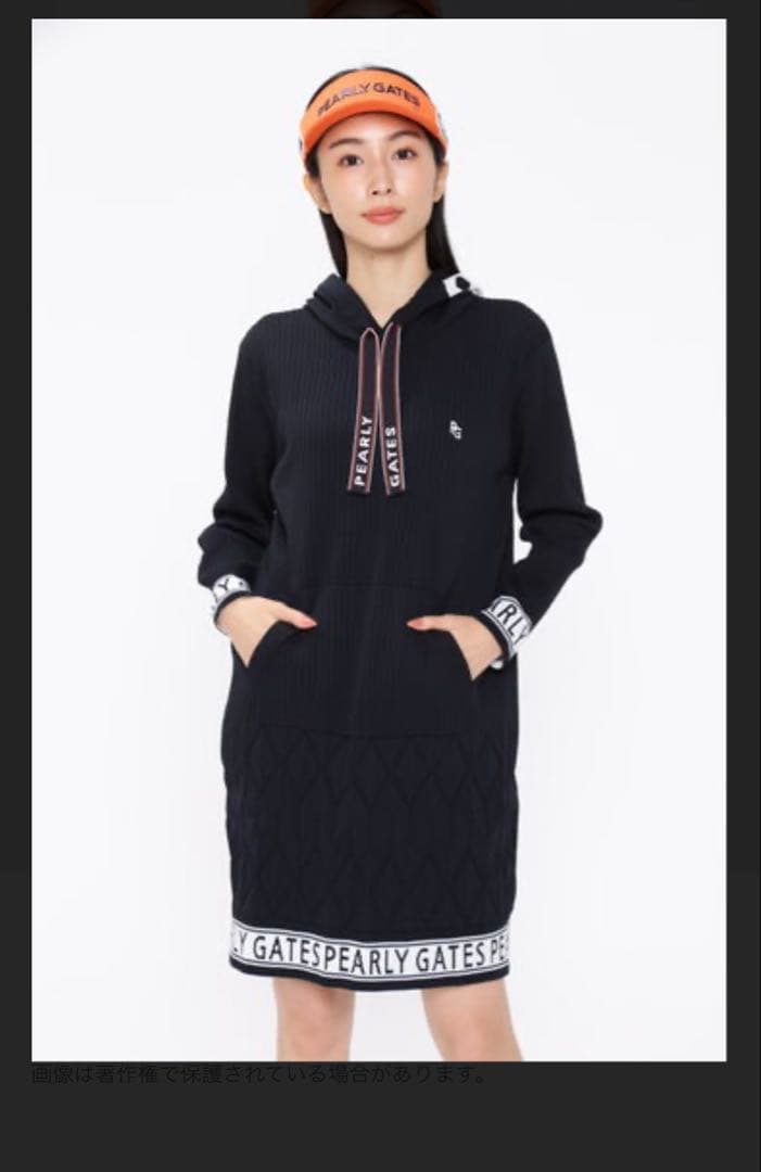 PEARLY GATES フード付きワンピース　ネイビー サイズ0