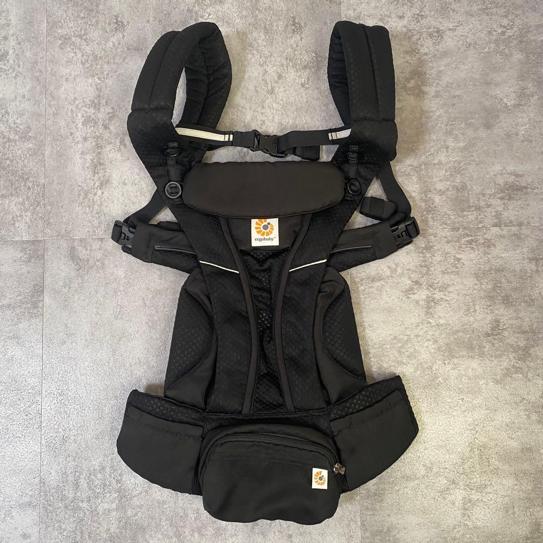 【美品】エルゴ ergo オムニブリーズ 抱っこ紐 黒 ブラック よだれカバー付