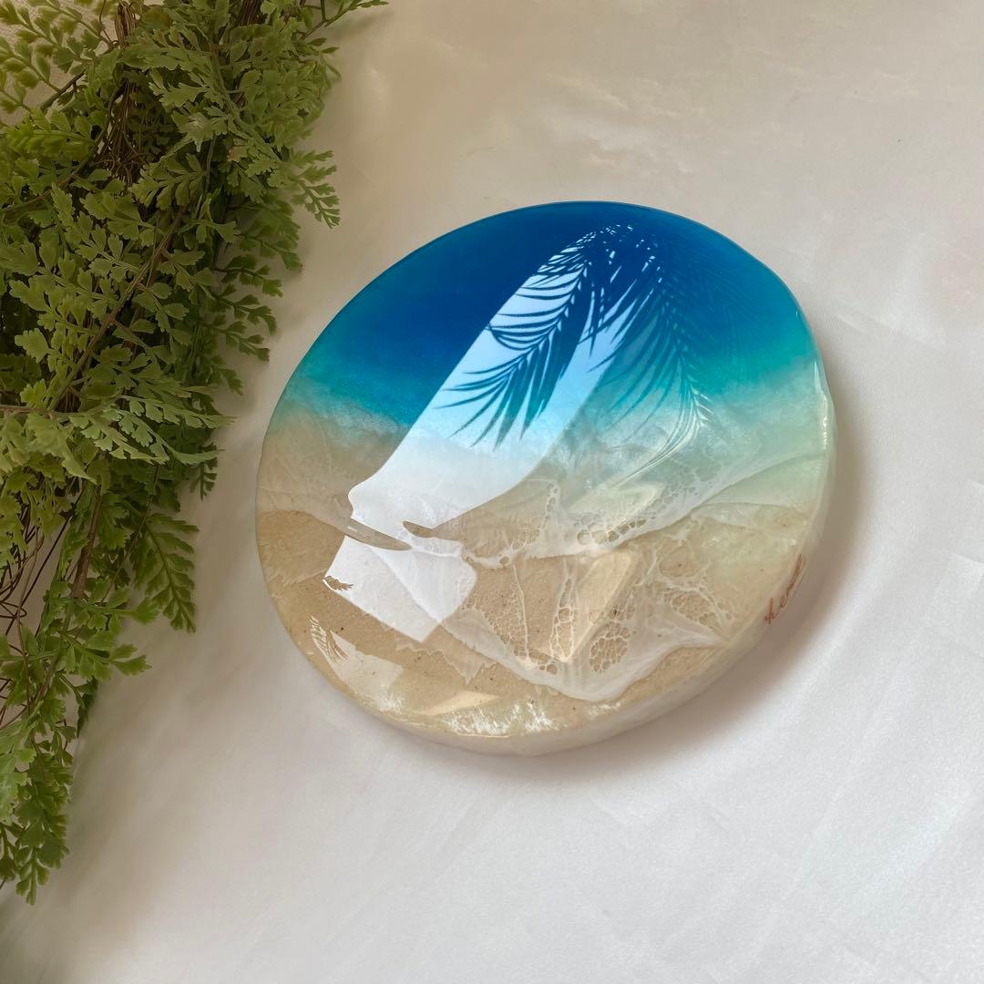 レジンアート　丸型　海アート　オーシャンアート