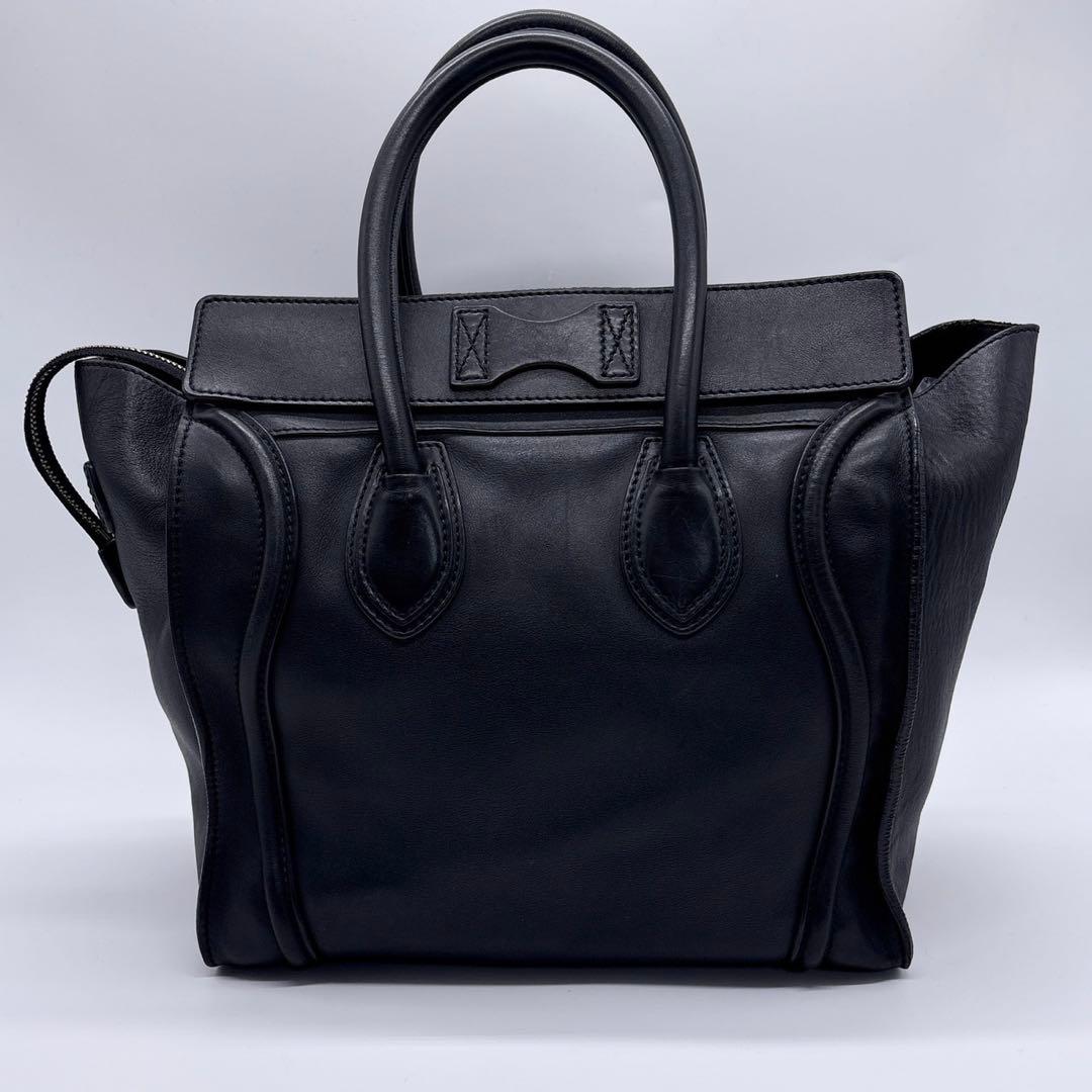 CELINE セリーヌハンドバッグ ラゲージ ミニショッパー レザー ブラック