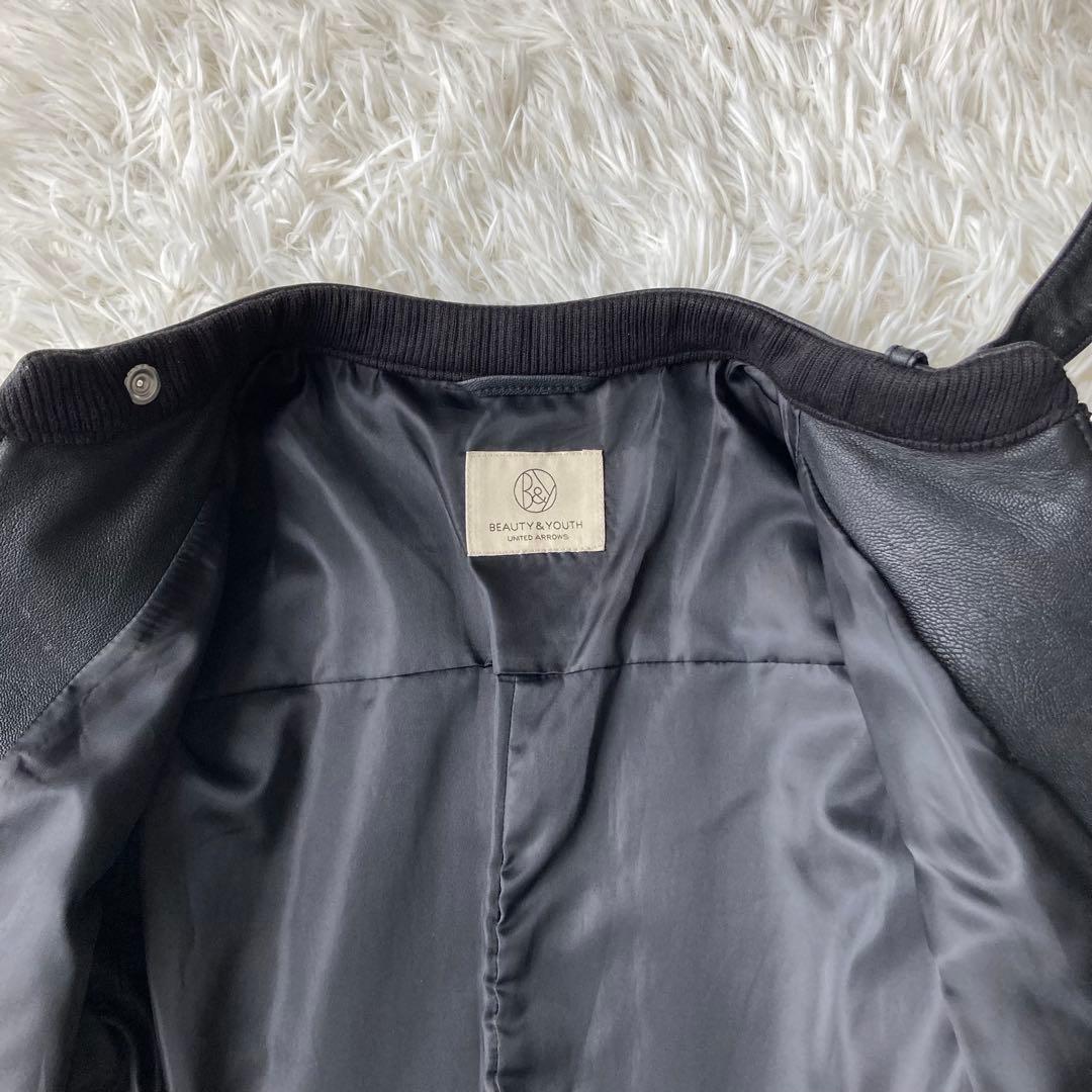 【美品】 ユナイテッドアローズ レザーシングルライダース 山羊革 レディース M