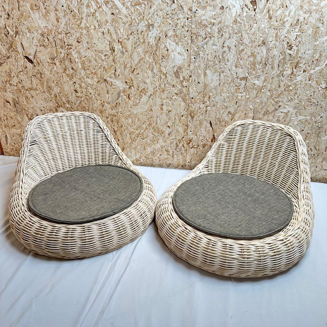 桜屋工業 ラタン座椅子 二脚セット 和室 和モダン ホームデイ