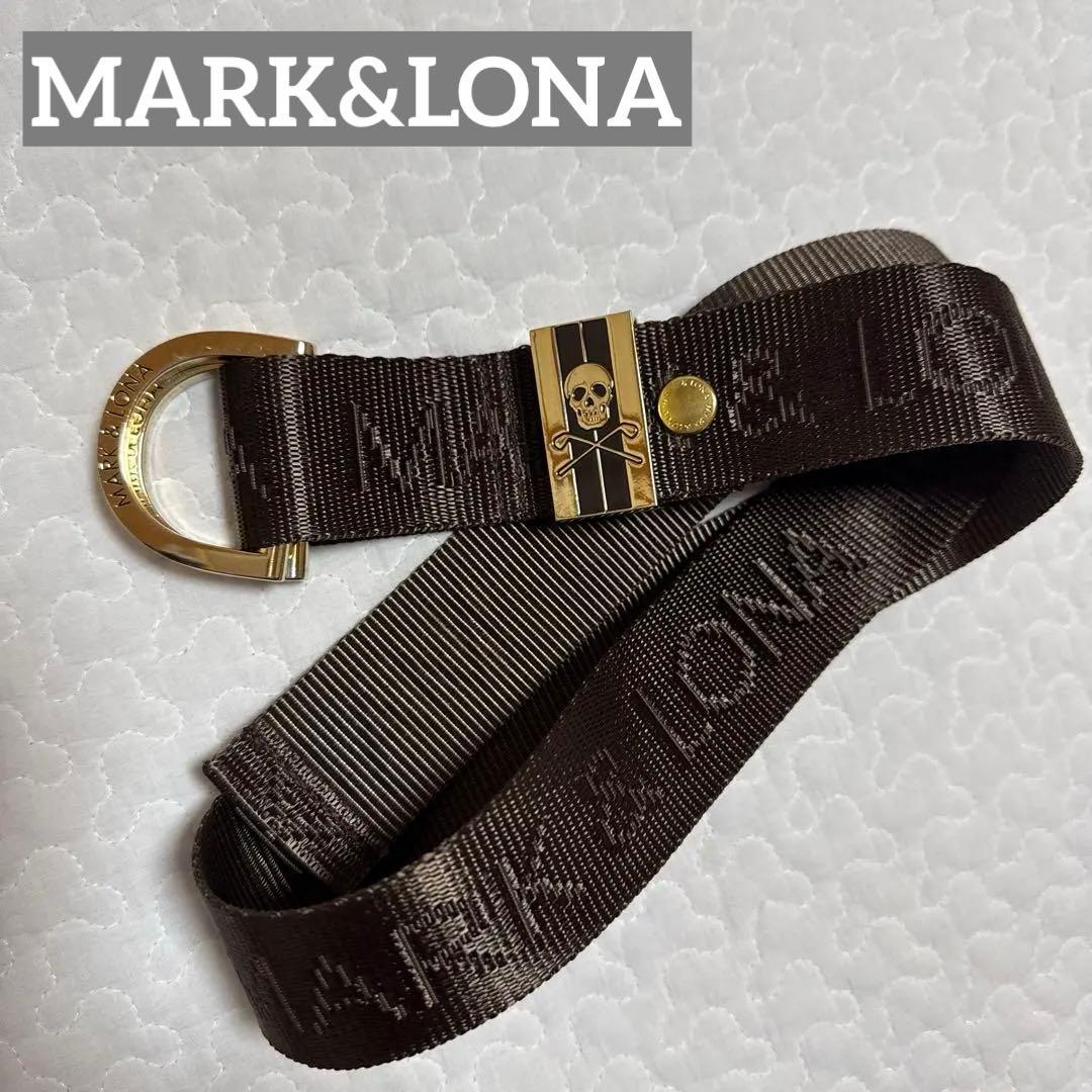 MARK&LONA ベルト　ゴールド　茶