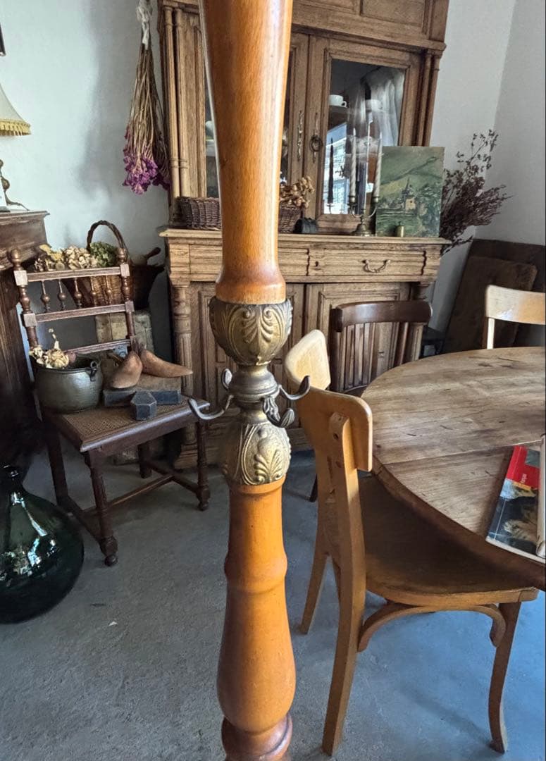 イタリア アンティーク コートラック ポールハンガー