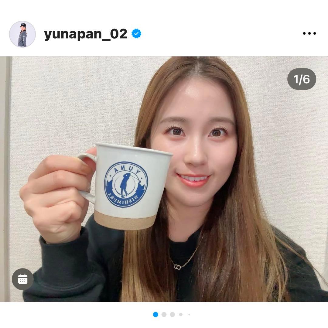 西村優菜プロ直筆サイン入り　マグカップ&コースター