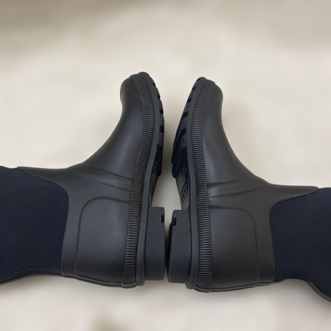 美品HUNTER ハンターレインブーツ　長靴　ブラック24.5センチUS8