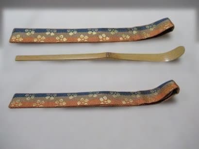 茶道具　桑製茶箱　中の道具揃い