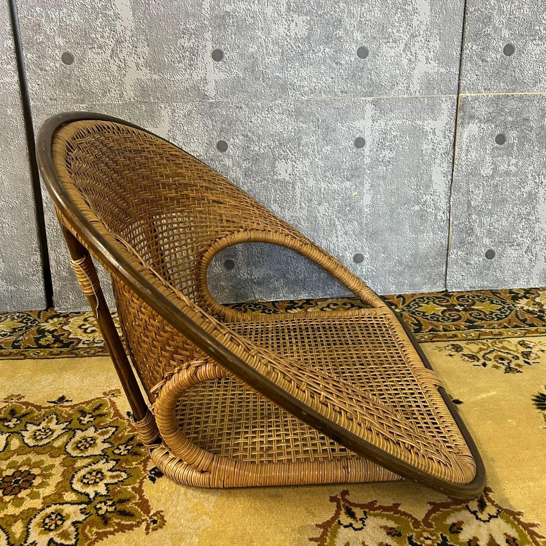 ꧁今枝ラタン꧂座椅子3脚 籐家具 いす イス チェア 昭和レトロ モダン