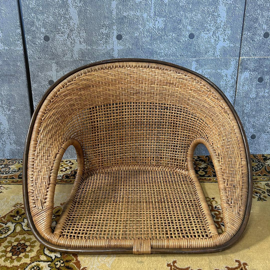 ꧁今枝ラタン꧂座椅子3脚 籐家具 いす イス チェア 昭和レトロ モダン