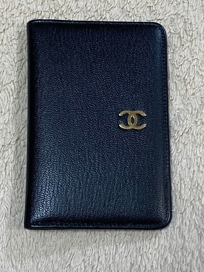シャネル 黒 ミニ手帳カバー 名刺入れ アドレス帳