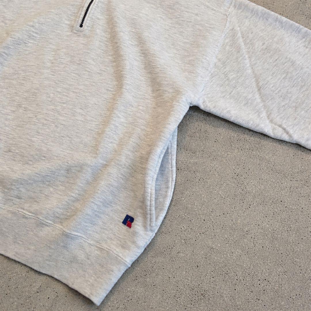 【美品】90s USA製 ラッセル アスレチック ハーフジップ スウェット L