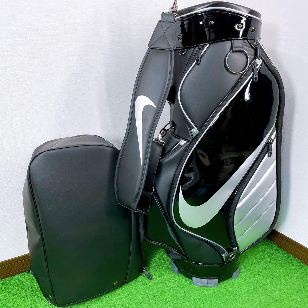 美品　NIKE キャディバック　ブラックxシルバー　GF3006 9型　黒