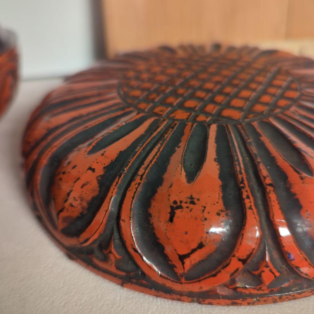 【値下げ】江戸時代　鎌倉彫喰籠　菓子器