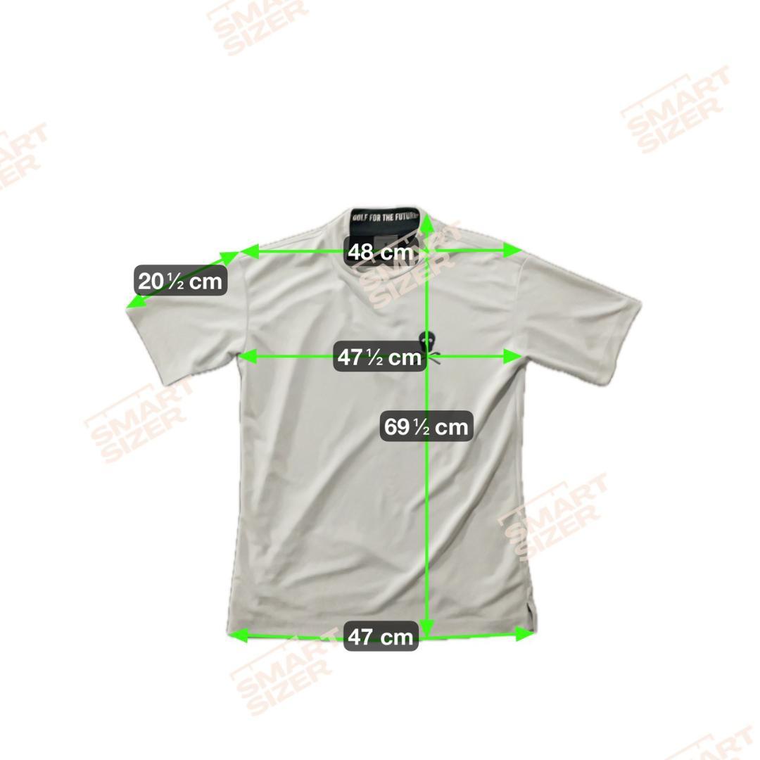 超美品 MARK&LONA 半袖モックネック 白 46