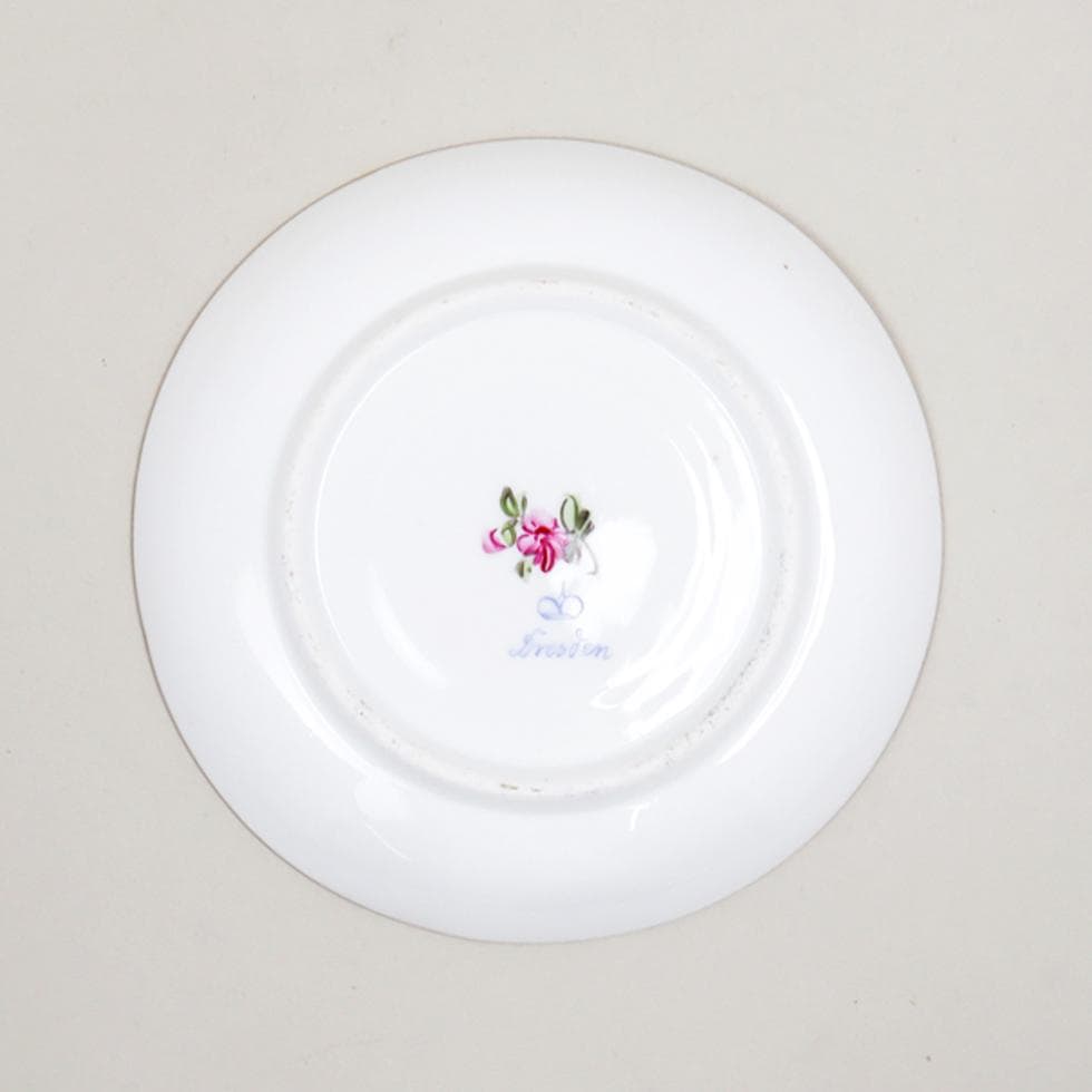 DRESDEN PORCELAIN 手描き 薔薇 トリオ カップ ソーサー 皿