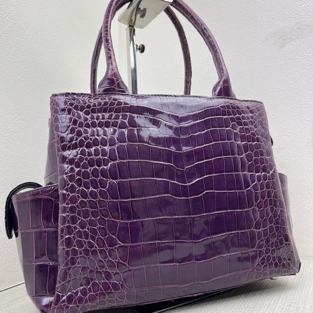 未使用品✨ JRA認定 S・sakamoto シャイニングクロコ ハンドバッグ