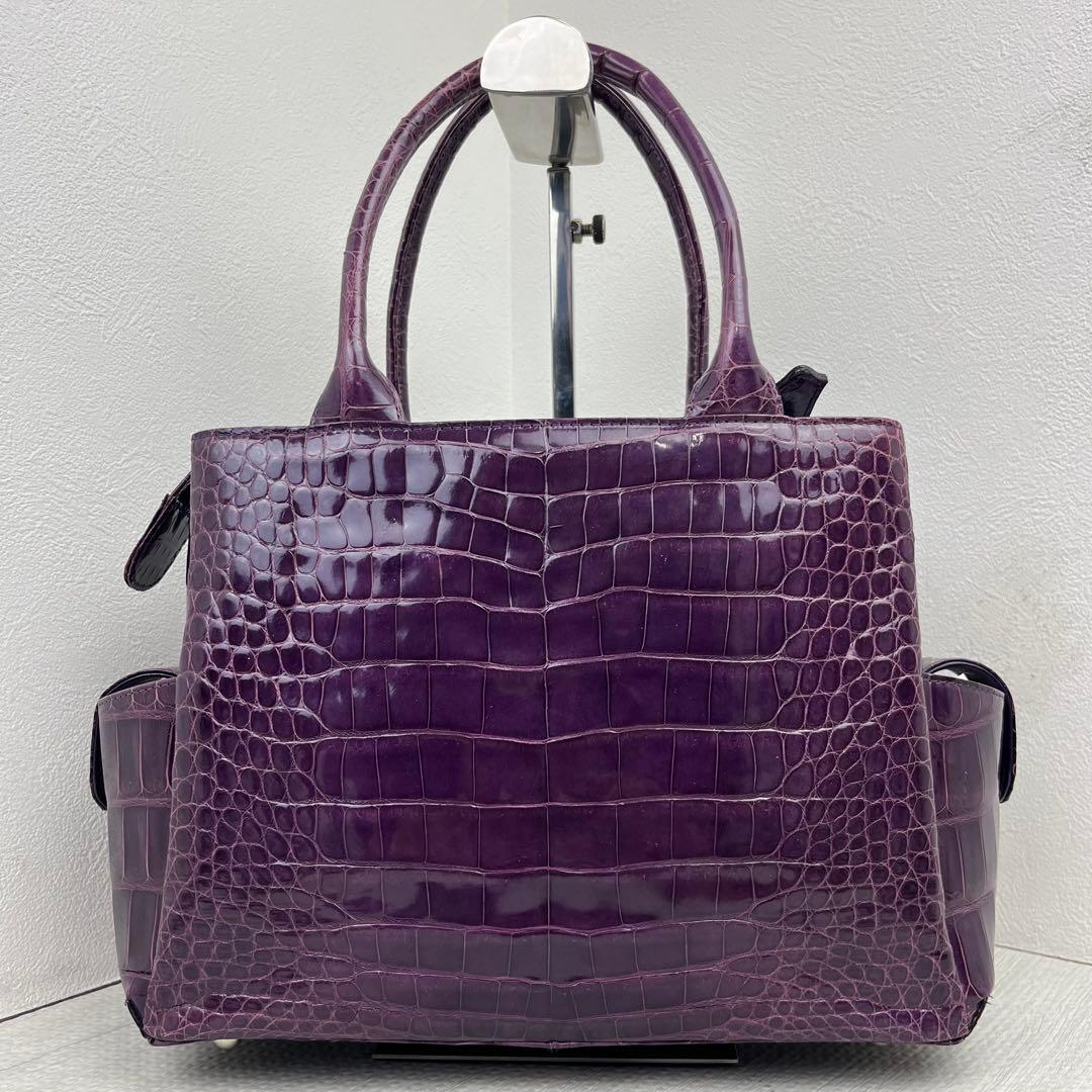 未使用品✨ JRA認定 S・sakamoto シャイニングクロコ ハンドバッグ