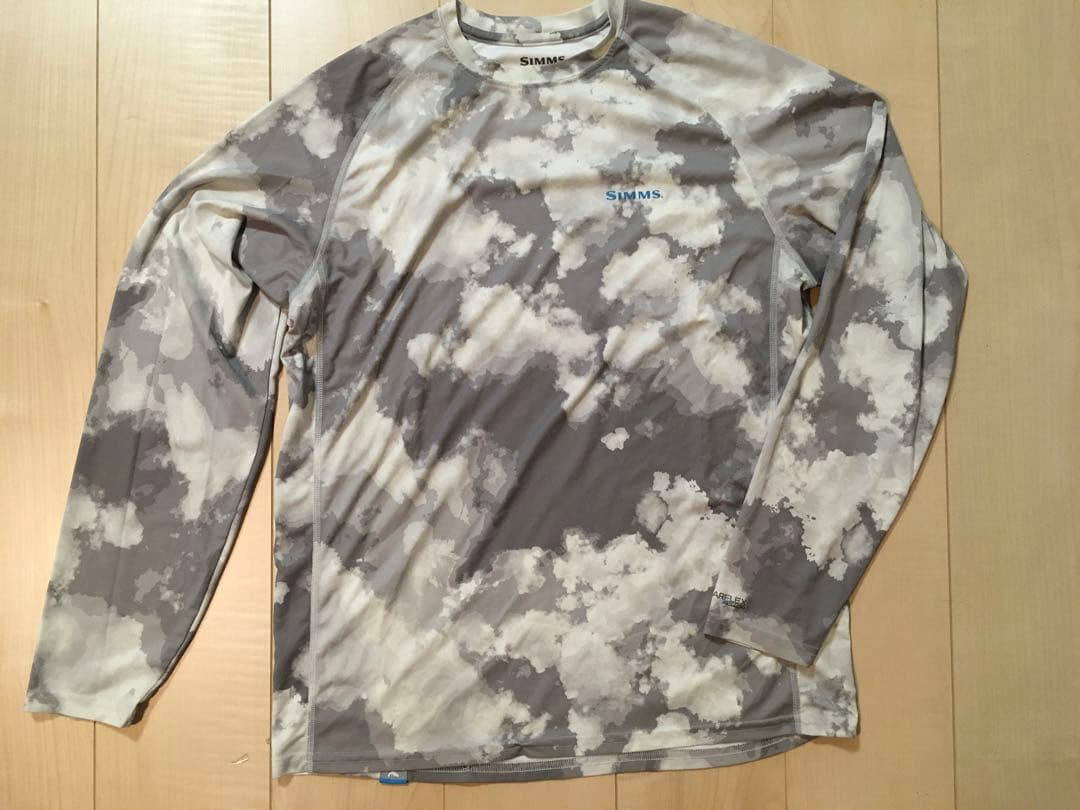 SIMMS シムスフィッシングシャツ グレーカモ柄 M（L）