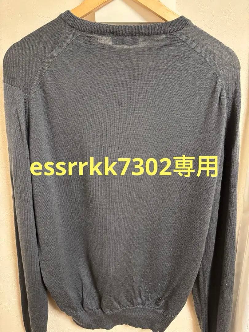 ジョンスメドレー　グレー クルーネック 長袖セーター