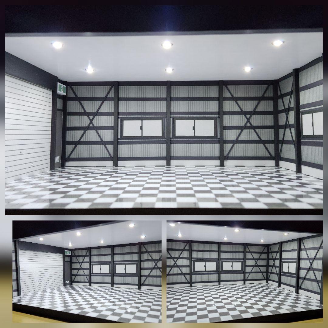 1/24 ミニカー　ガレージ　ジオラマ　ショーケース　LED照明　　ショールーム