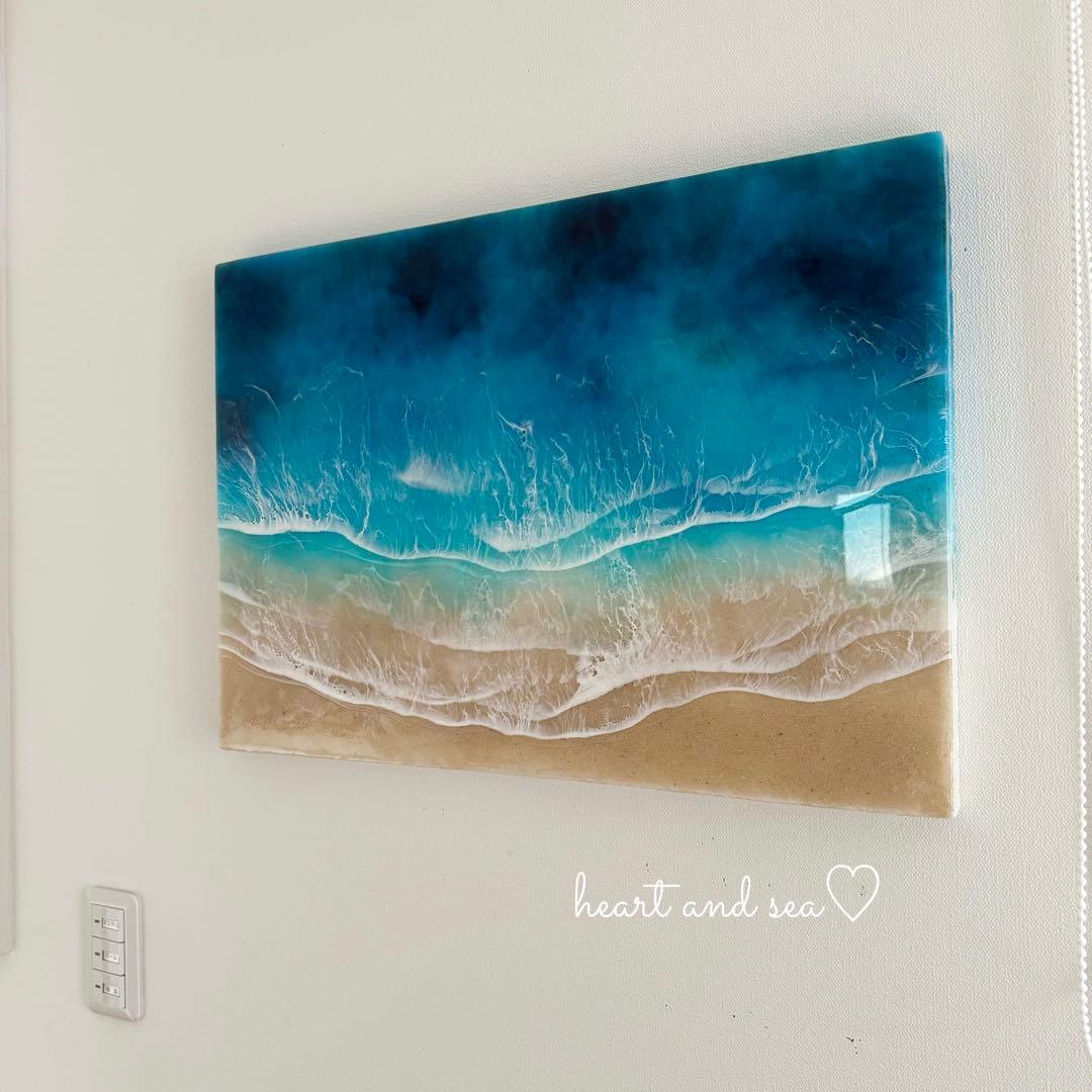 レジンアート　海アート　BIGパネル　オーシャンアート　インテリアパネル