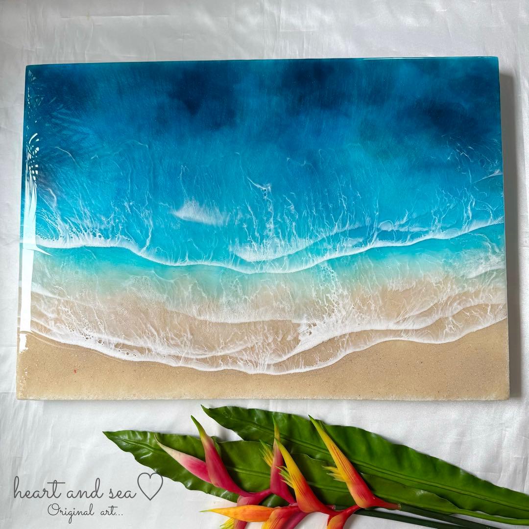 レジンアート　海アート　BIGパネル　オーシャンアート　インテリアパネル