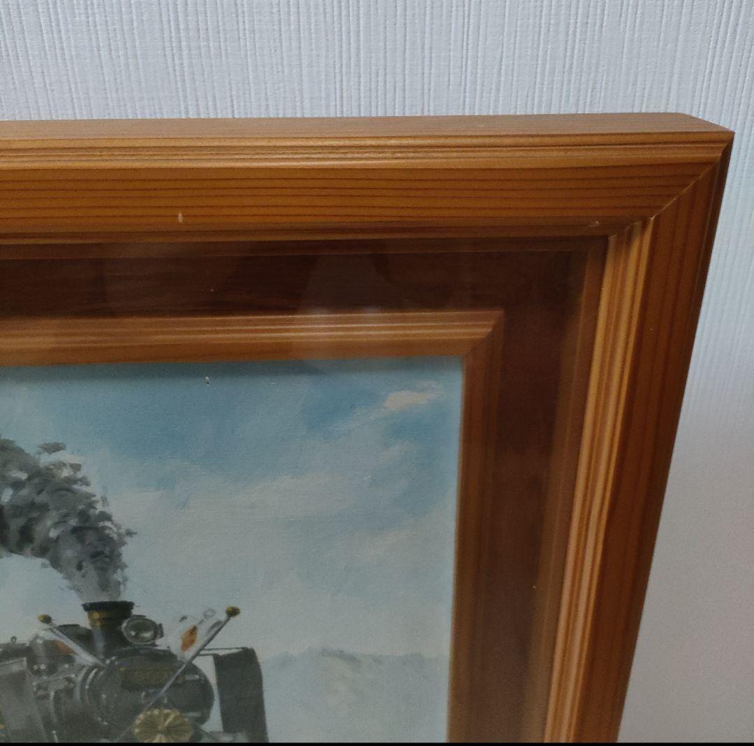 希少 大きい絵画 蒸気機関車 C56 油絵 絵画 中之間