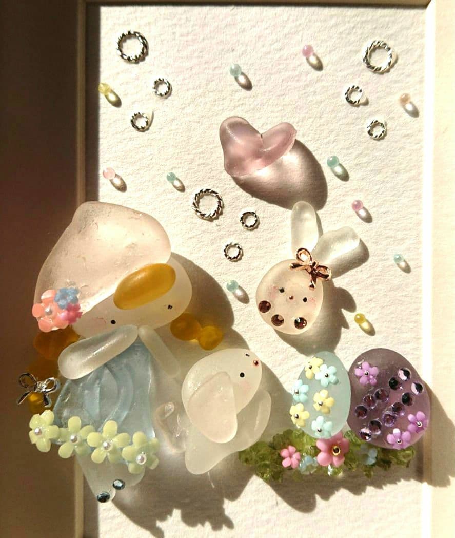 シーグラスアート ほっこりシリーズ ミニフレームセット