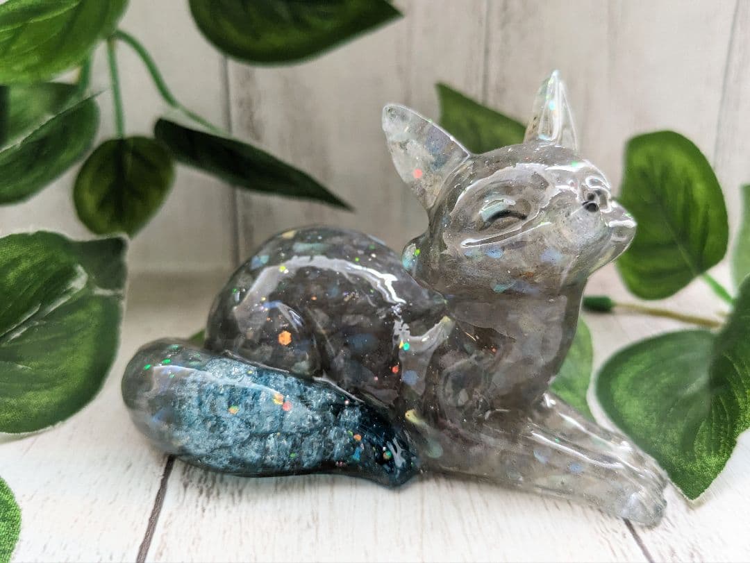 【まゆ】シトリン✕イエロークラック水晶のマーメイド形オルゴナイト☆他４点