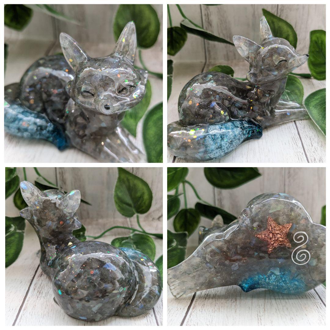 【まゆ】シトリン✕イエロークラック水晶のマーメイド形オルゴナイト☆他４点