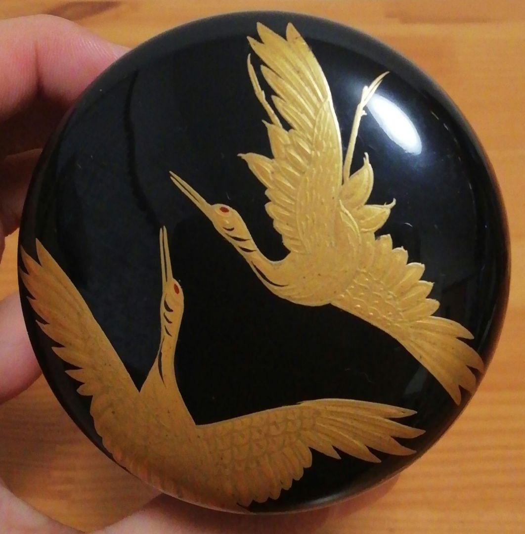 仁和春象作　鶴　蒔絵　棗　共箱　茶道具