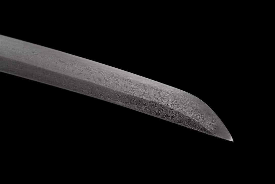 【千羽】石洗模様スチールコイル模様サムライナイフ 武具　刀装具　模造刀 居合刀