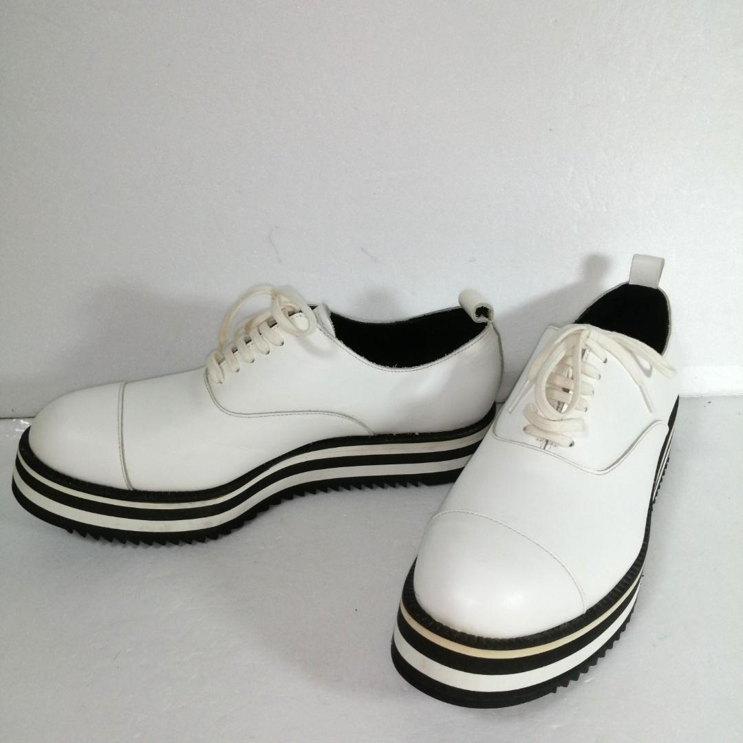 ●comme des garcons レザーレースアップシューズ厚底