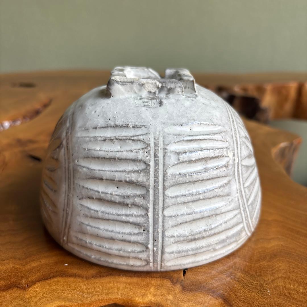 「俵茶碗」長山窯 抹茶碗 茶道具 共箱 (7)