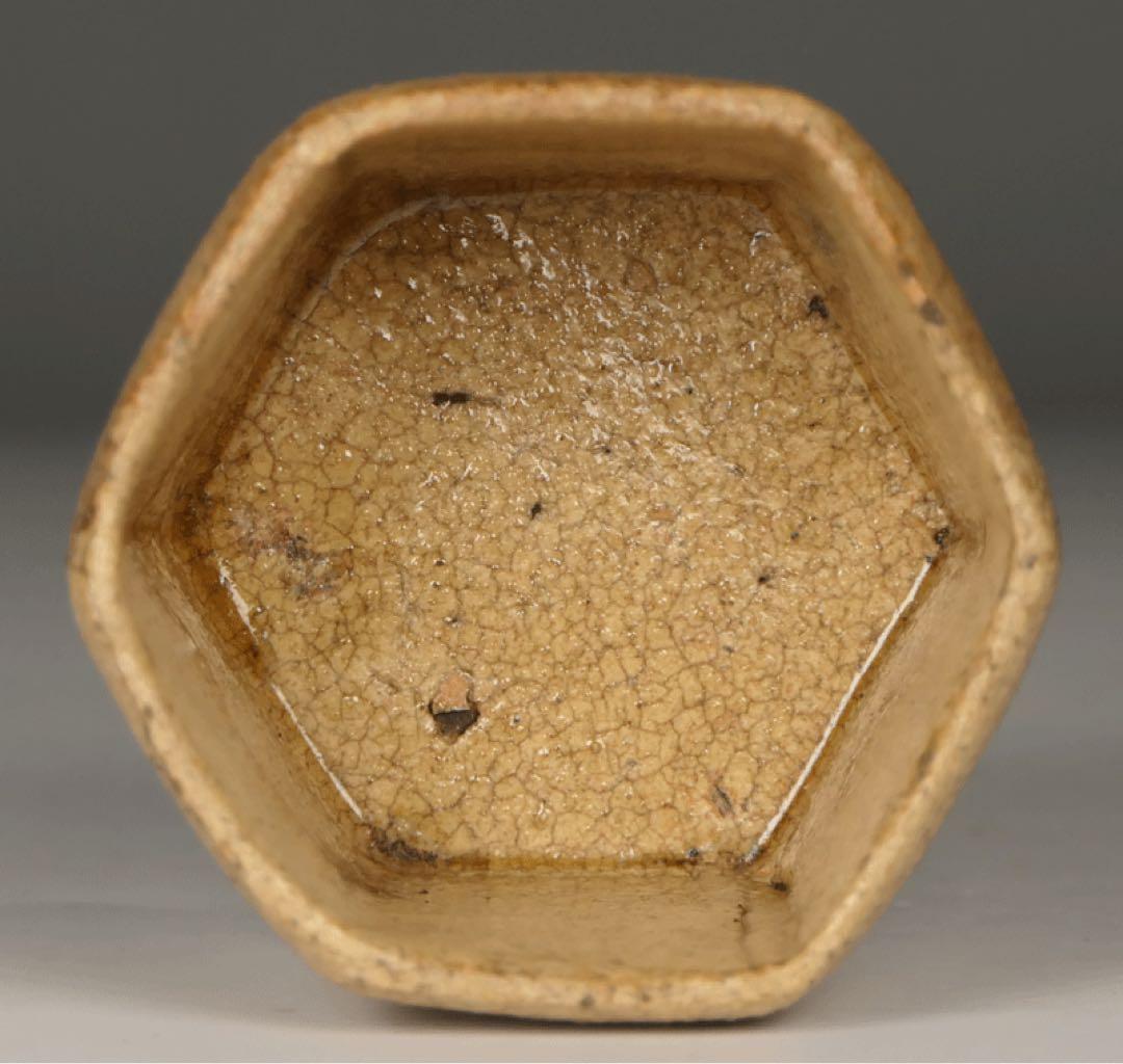 ★名品酒器【黄瀬戸六角盃 】胆礬 酒器 向付 民芸 民藝 柳宗悦 古美術 波兎